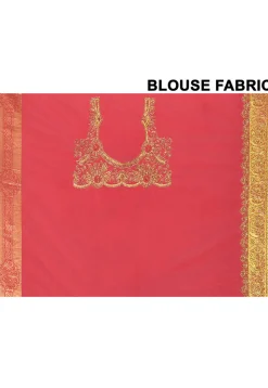 Kanchipuram Silk Saree in Coral Pink
