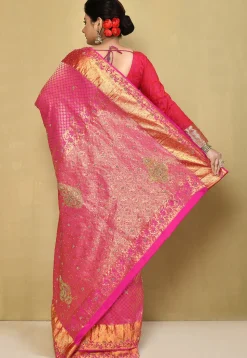 Kanchipuram Silk Saree in Fuchsia