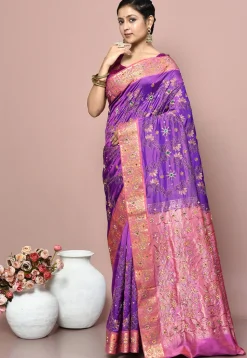 Kanchipuram Silk Saree in Purple