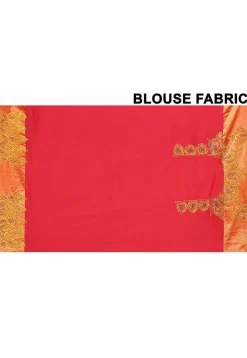 Kanchipuram Silk Saree in Coral Red
