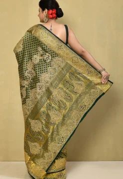 Kanchipuram Silk Saree in Dark Green