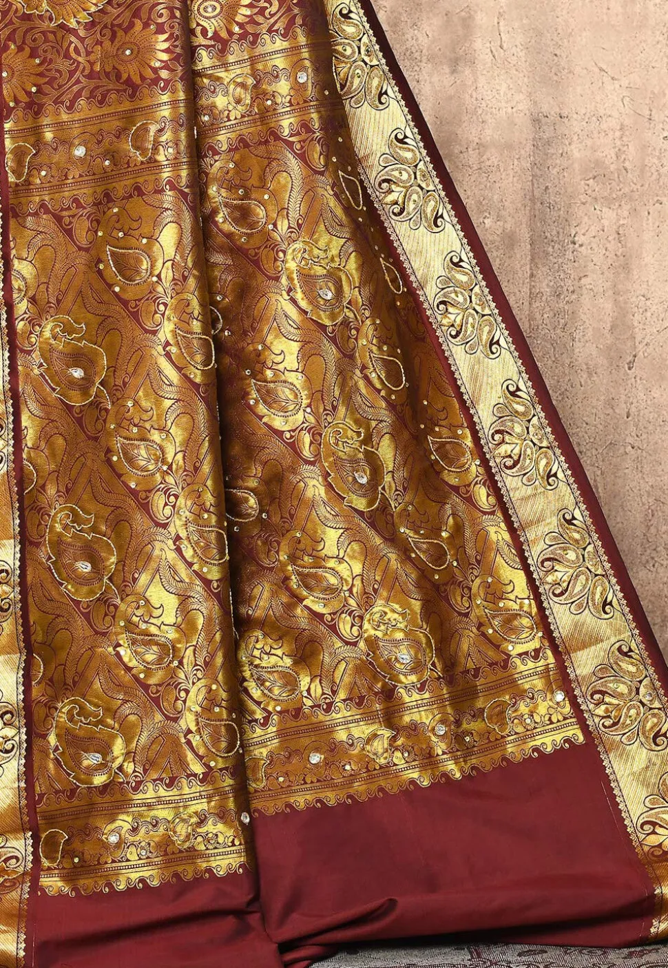 Kanchipuram Silk Saree in Maroon