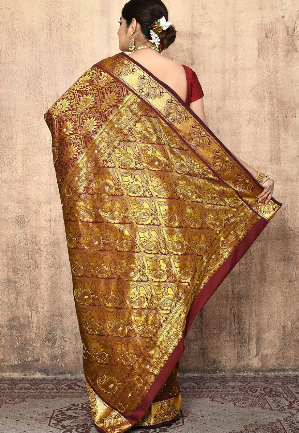 Kanchipuram Silk Saree in Maroon