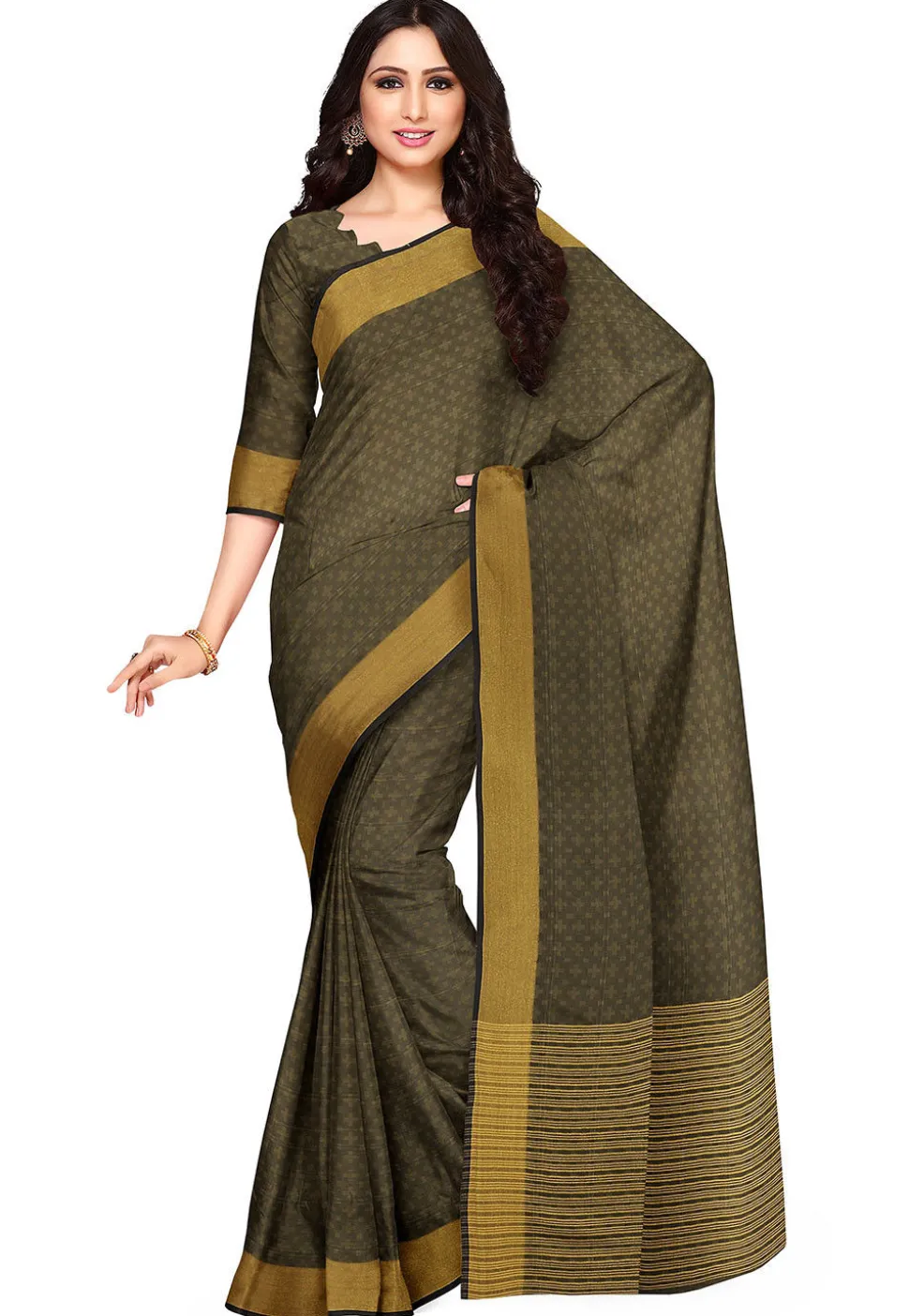 Kanchipuram Silk Saree in Dark Grey