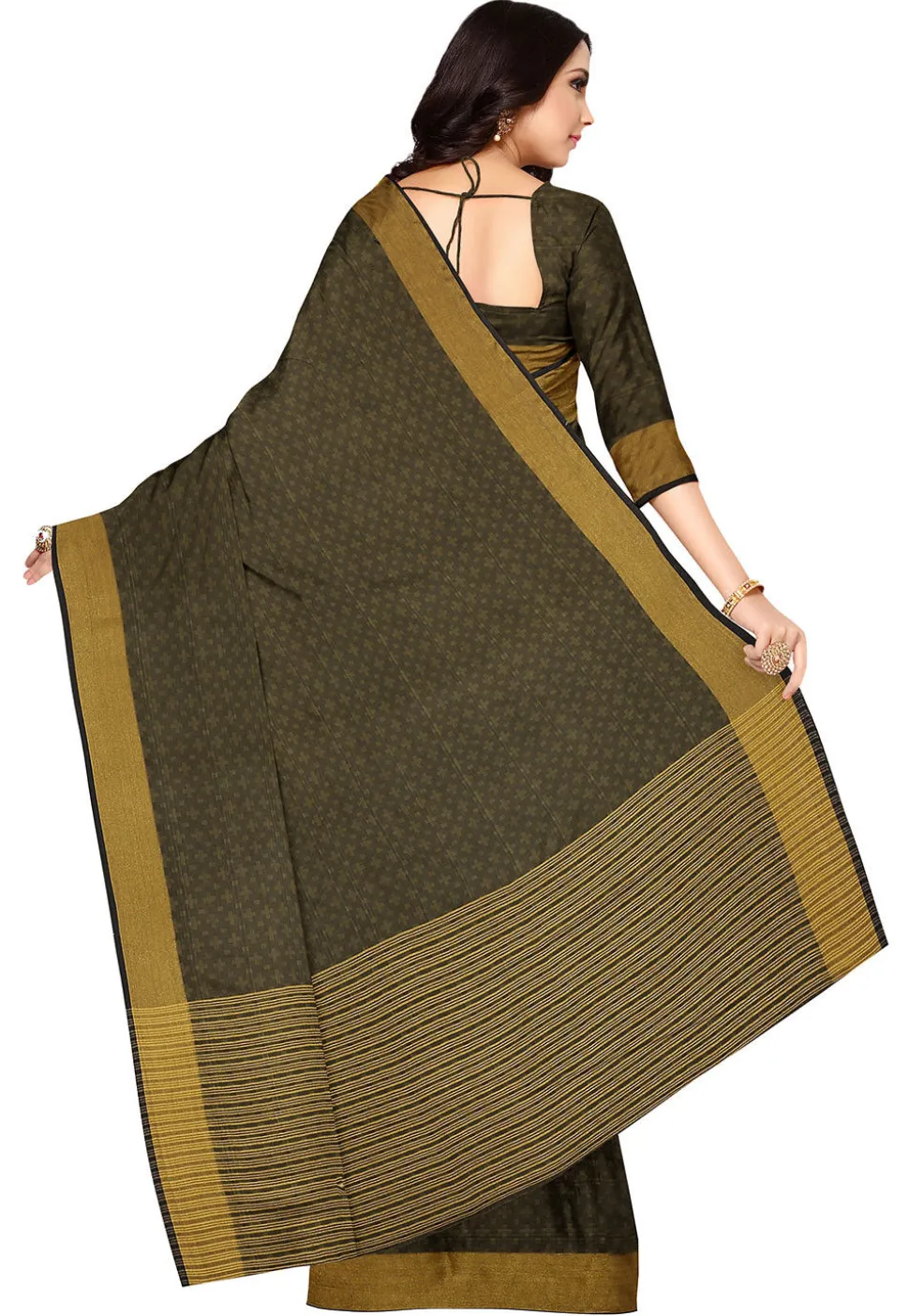 Kanchipuram Silk Saree in Dark Grey