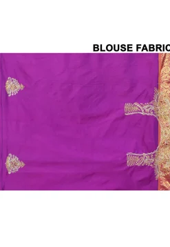 Kanchipuram Silk Two Part Saree in Orange and Purple