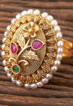 Kemp Stone Studded Adjustable Ring
