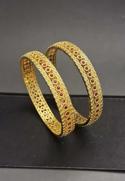 Kemp Stone Studded Bangle Pair