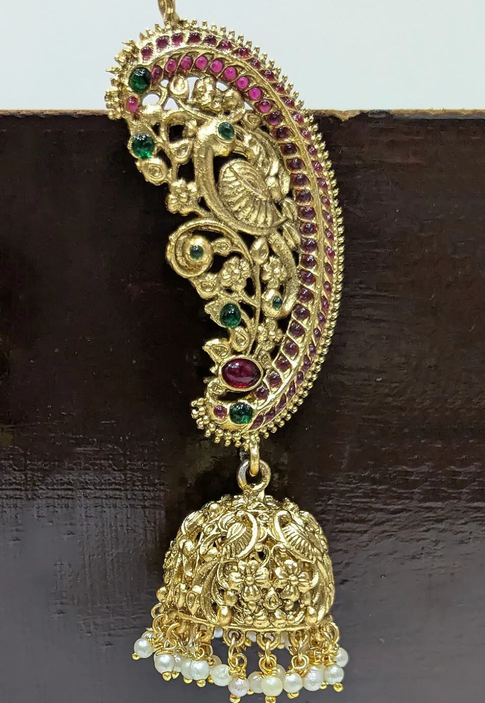 Kemp Stone Studded Jhumka Style Earrings