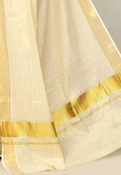 Kerala Kasavu Pure Cotton Saree in Beige