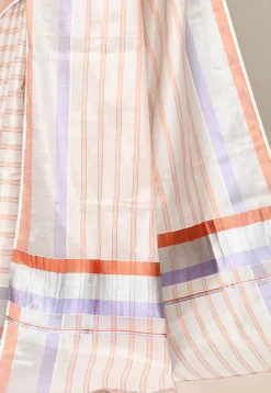 Kerala Kasavu Pure Cotton Saree in Off White