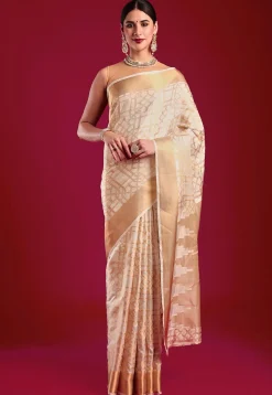 Kerela Kasavu Silk Saree in Cream