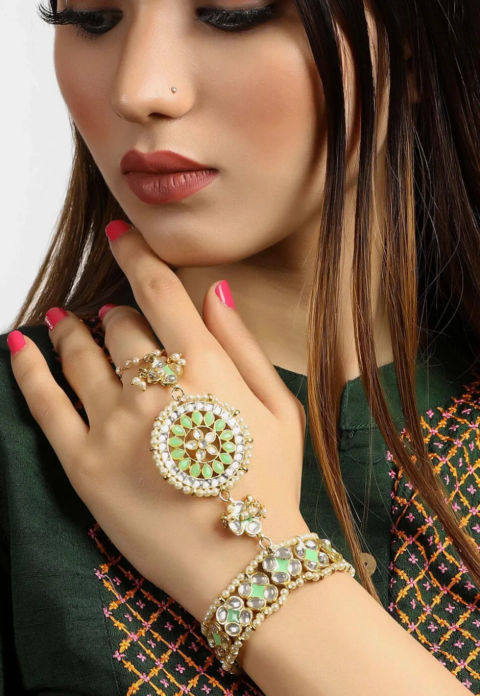 Kundan Adjustable Haath Phool