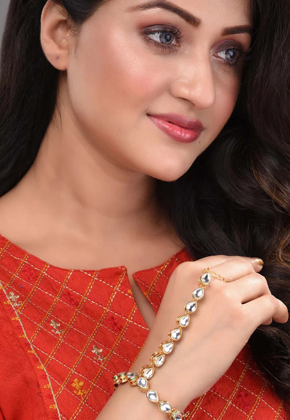 Kundan Adjustable Haath Phool