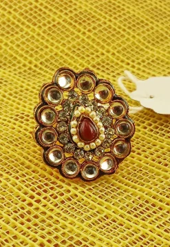 Kundan Adjustable Ring