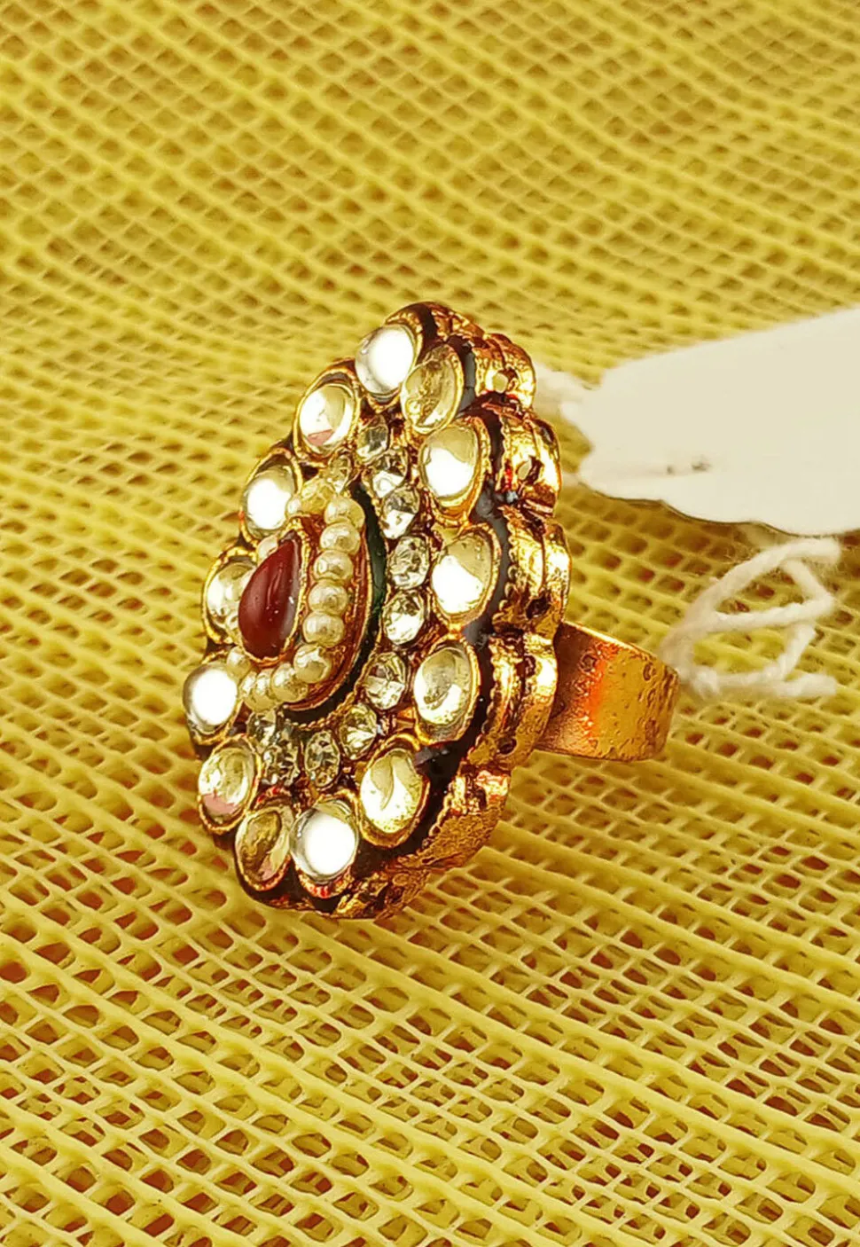 Kundan Adjustable Ring