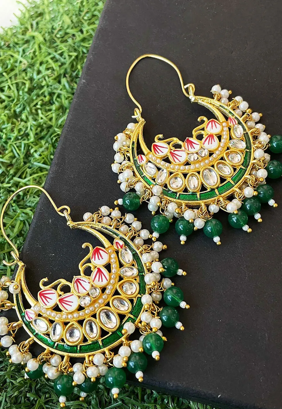 Kundan Chandbali Earrings