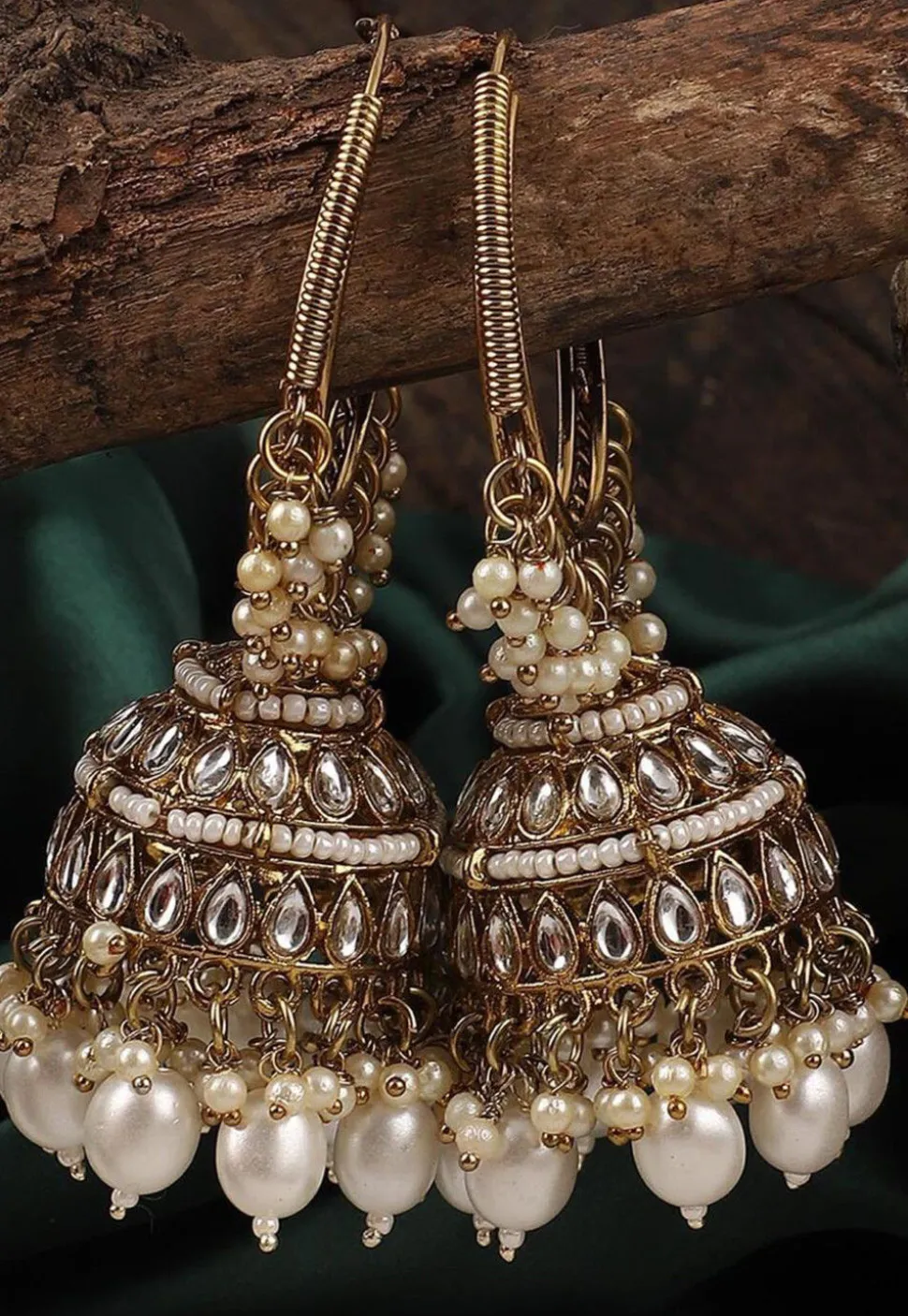 Kundan Jhumka Style Earrings