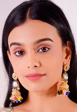 Kundan Jhumka Style Earrings