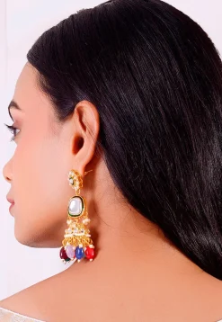Kundan Jhumka Style Earrings
