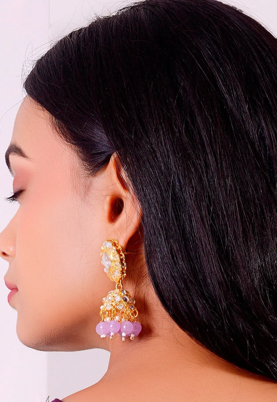 Kundan Jhumka Style Earrings