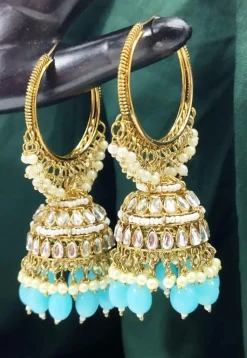 Kundan Jhumka Style Earrings