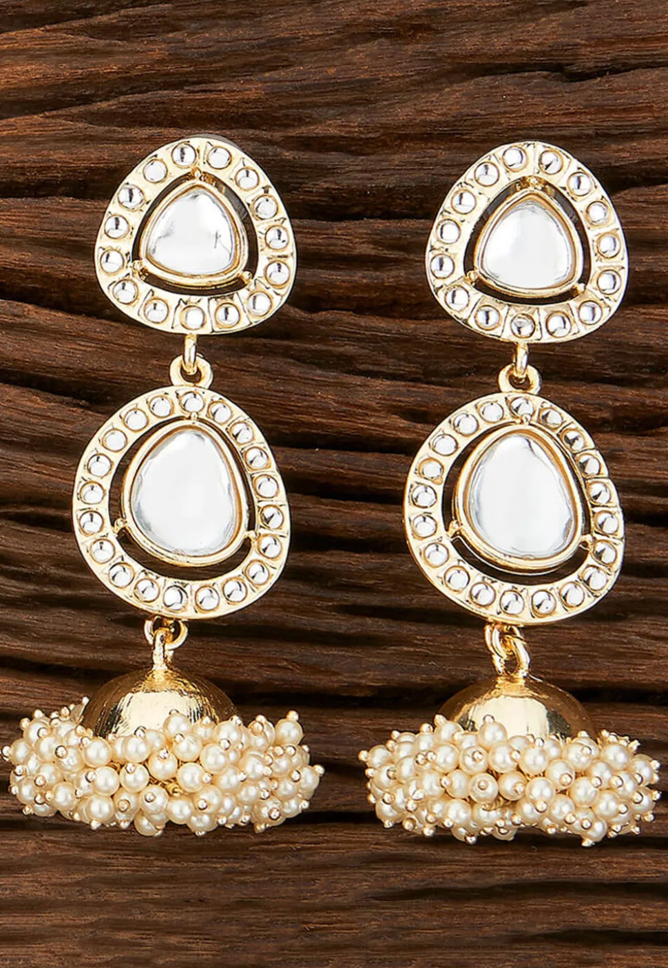 Kundan Jhumka Style Earrings