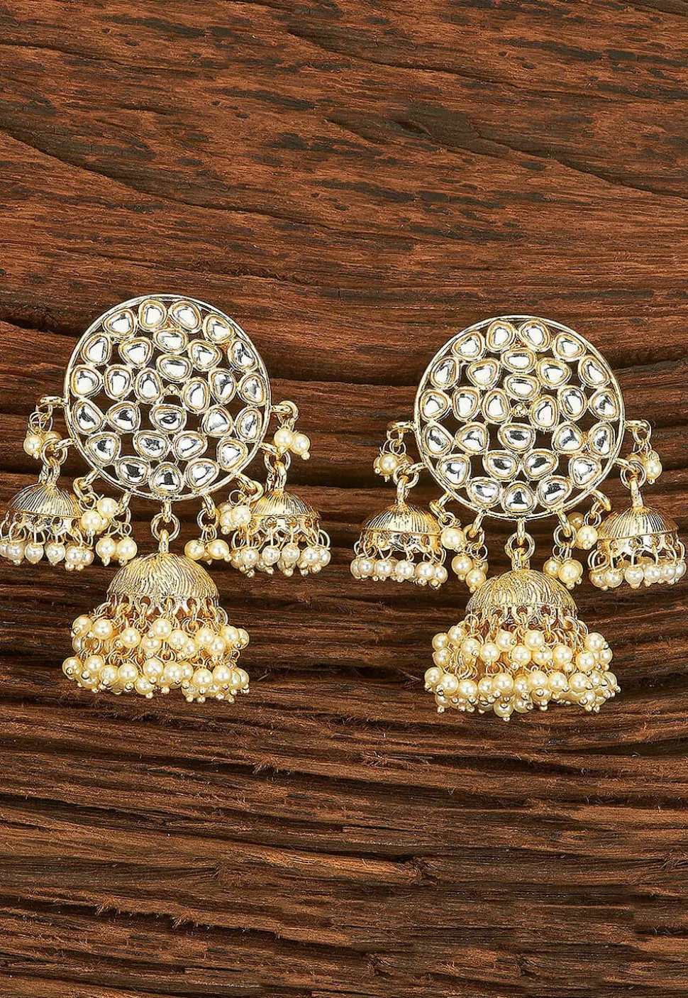 Kundan Jhumka Style Earrings