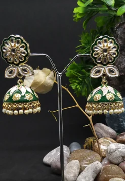 Kundan Jhumka Style Earrings