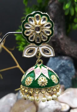 Kundan Jhumka Style Earrings