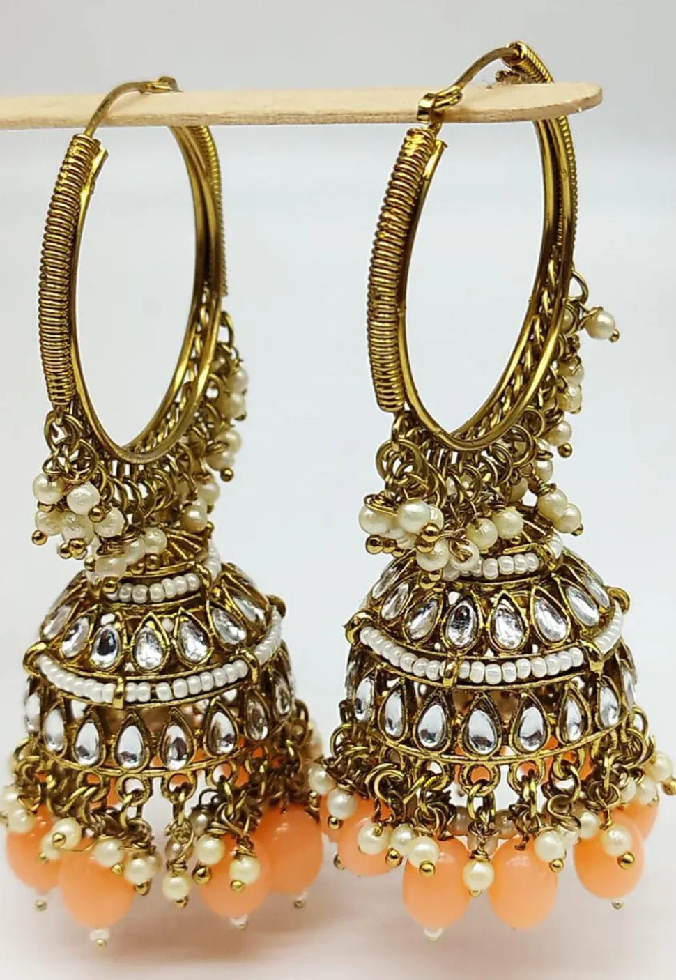 Kundan Jhumka Style Earrings