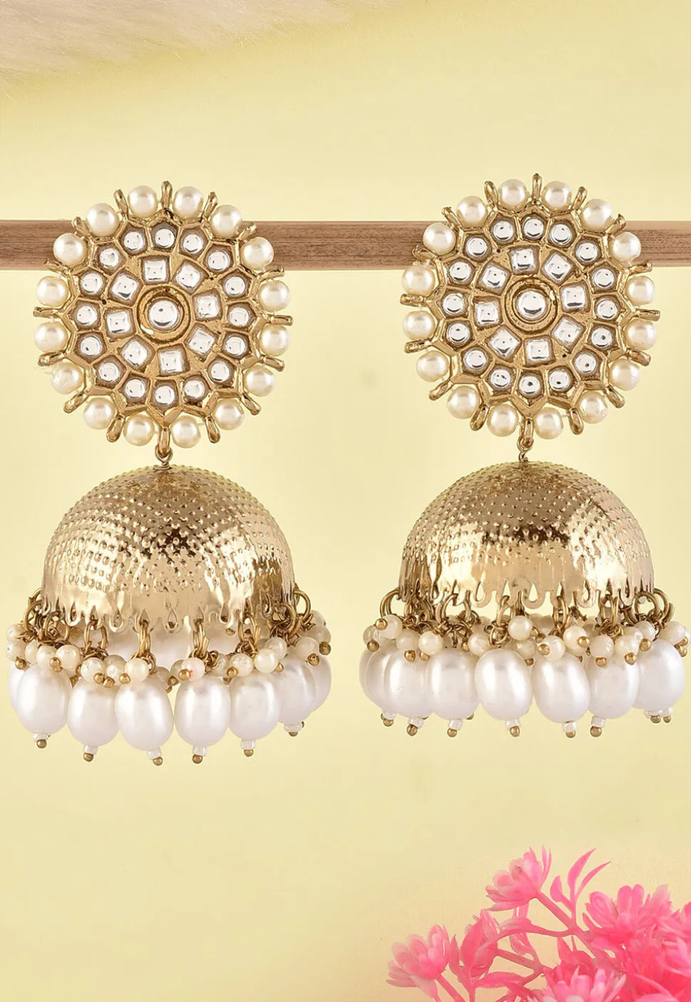 Kundan Jhumka Style Earrings