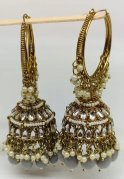 Kundan Jhumka Style Earrings