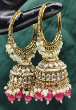 Kundan Jhumka Style Earrings