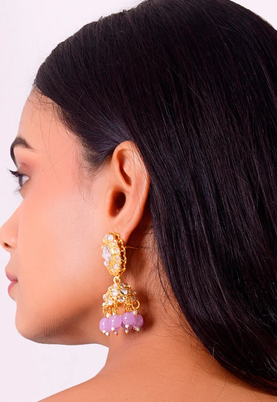 Kundan Jhumka Style Earrings