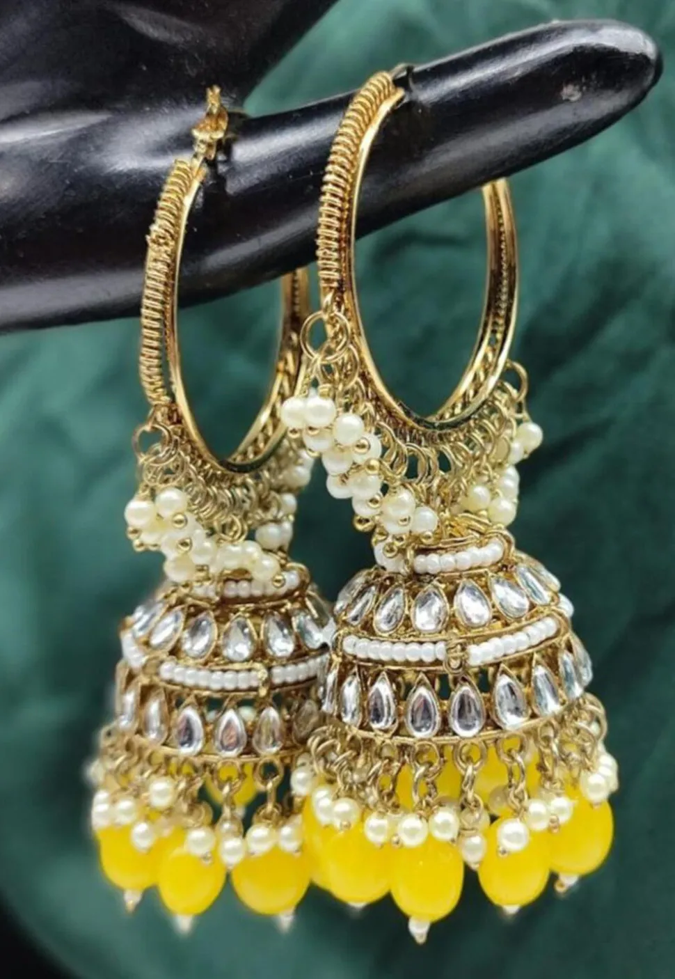 Kundan Jhumka Style Earrings