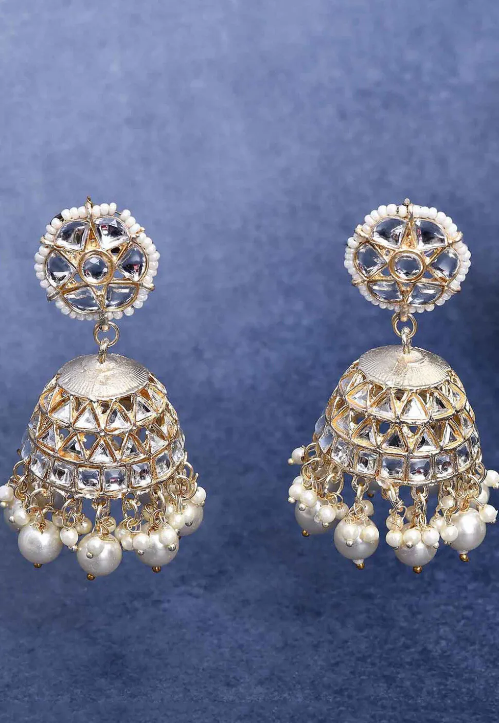 Kundan Jhumka Style Earrings