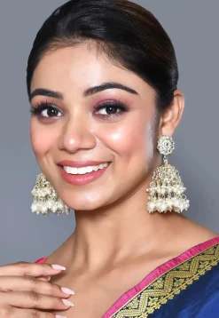Kundan Jhumka Style Earrings