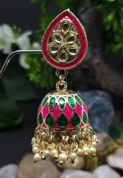 Kundan Jhumka Style Earrings
