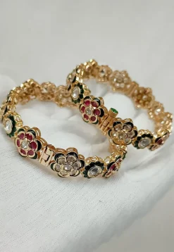 Kundan Openable Bangle Pair