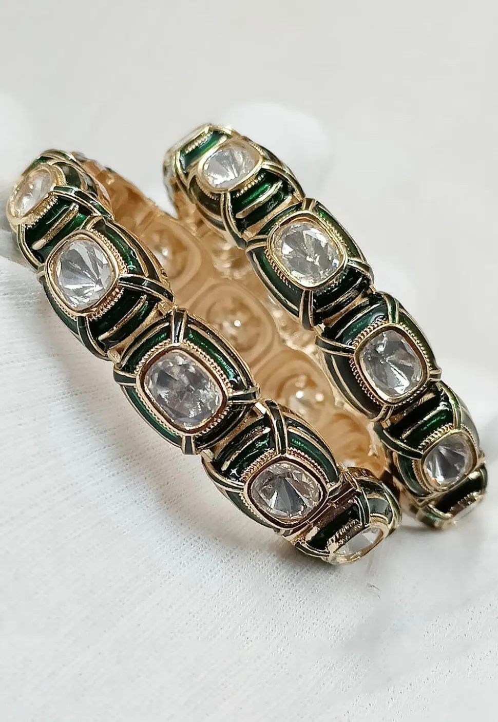 Kundan Openable Bangle Pair