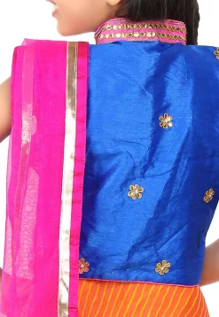 Lehariya Georgette A Line Lehenga in Orange