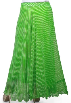 Lehariya Georgette Long Skirt in Green