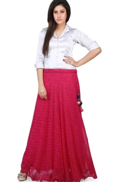 Lehariya Georgette Long Skirt in Pink