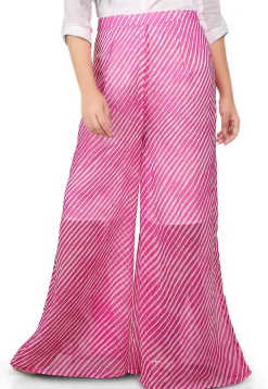 Lehariya Printed Georgette Palazzo in Pink