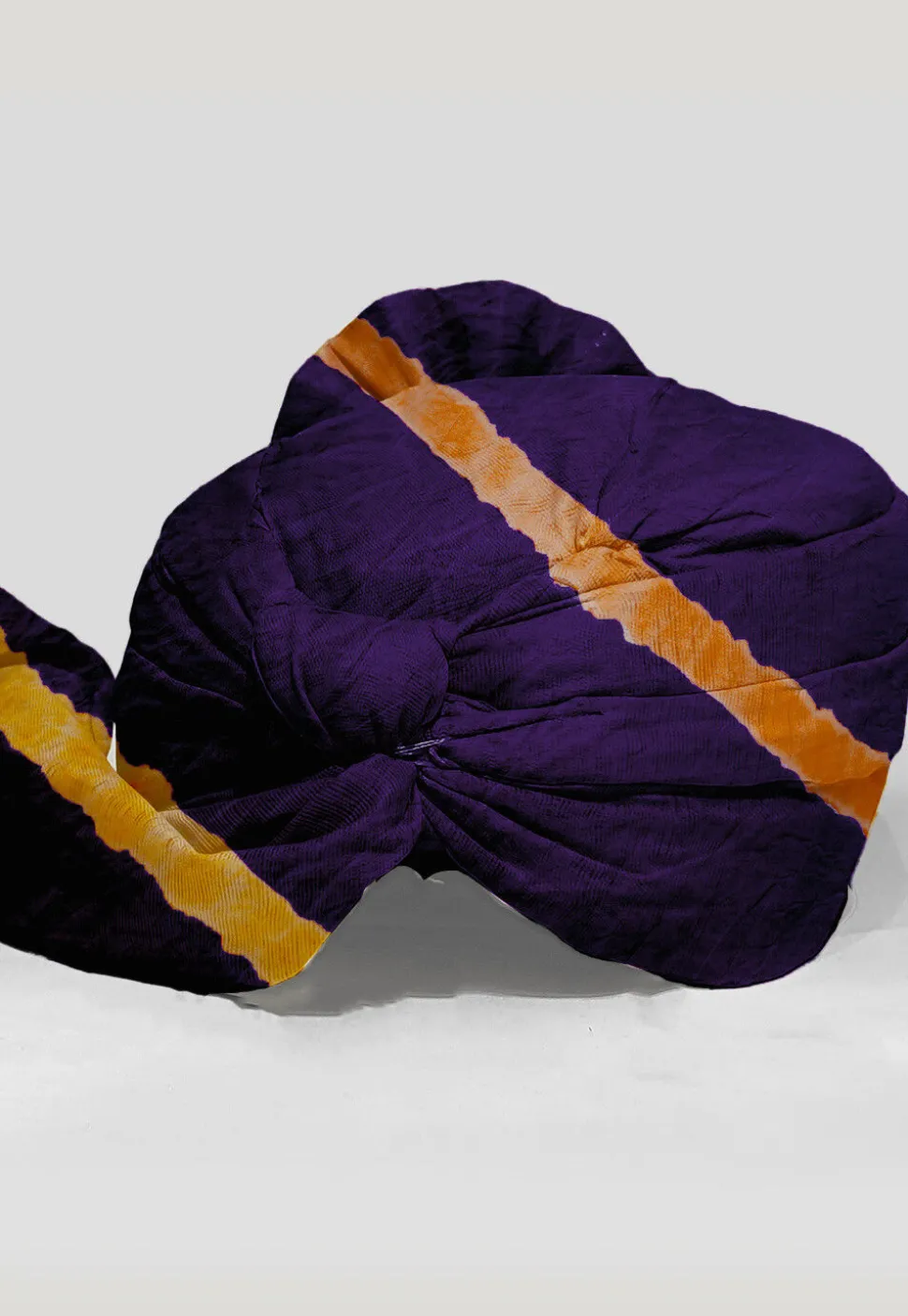 Leheriya Crepe Unisex Turban in Dark Purple