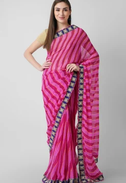 Leheriya Georgette Saree in Pink