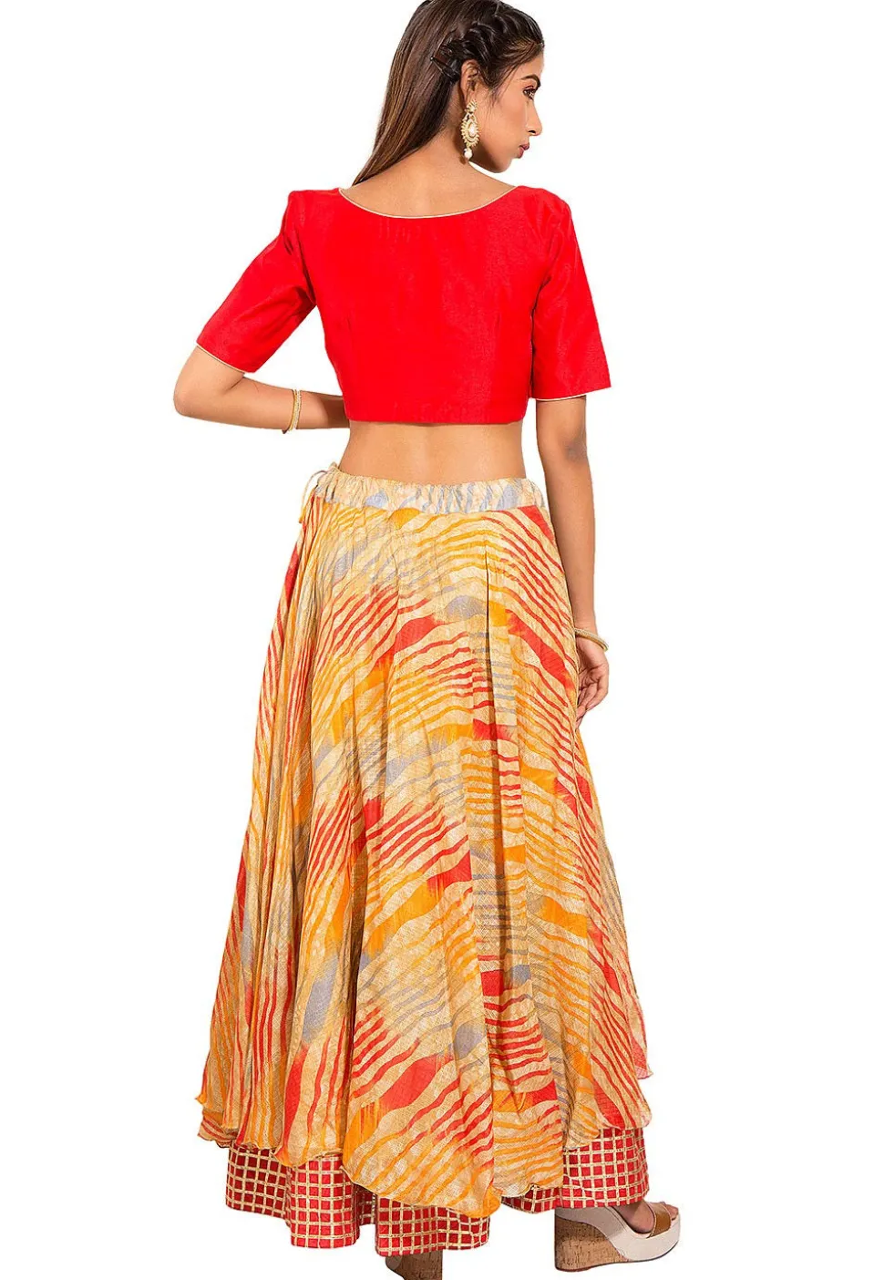 Leheriya Kota Silk Lehenga in Multicolor