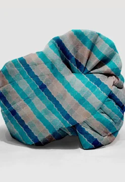 Leheriya Kota Silk Unisex Turban in Shaded Blue