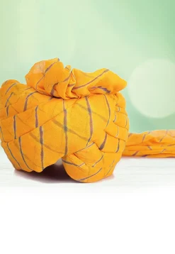 Leheriya Printed Cotton Kids Turban in Yellow